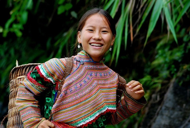 The brocade outfit of a h'mong woman