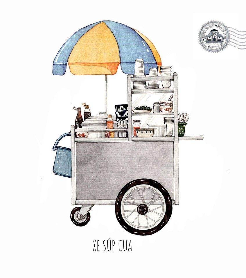 Sketches of foodcarts reveal a glimpse into Vietnamese culinary culture Sketches of foodcarts reveal a glimpse into Vietnamese culinary culture