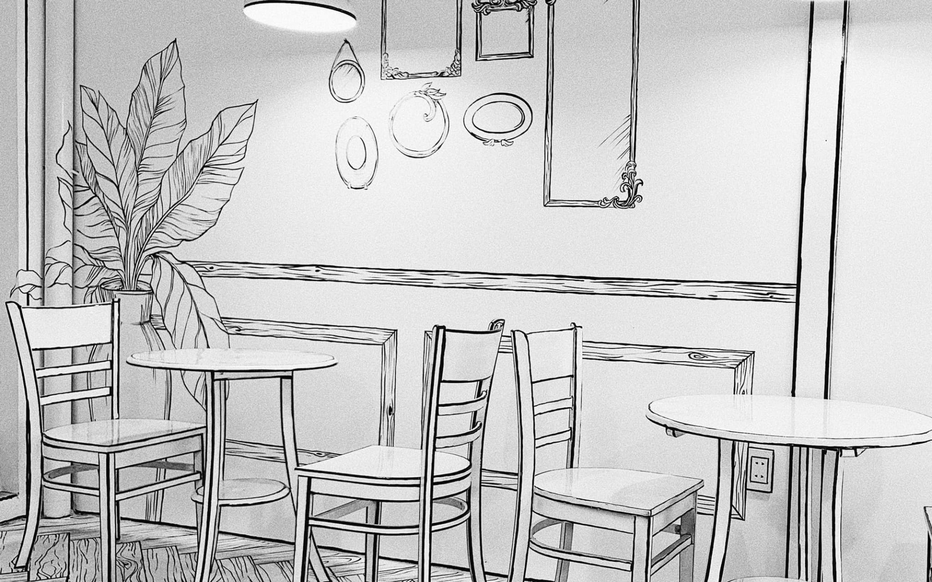All the furniture have contoured lines 