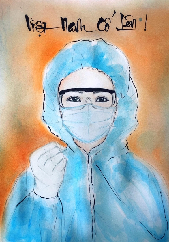 Touching Paintings of Frontline Workers in Covid-19 Battle