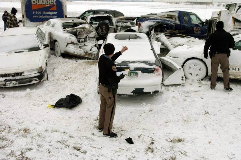 The accident results in a huge road block (Photo: Summit Daily)  