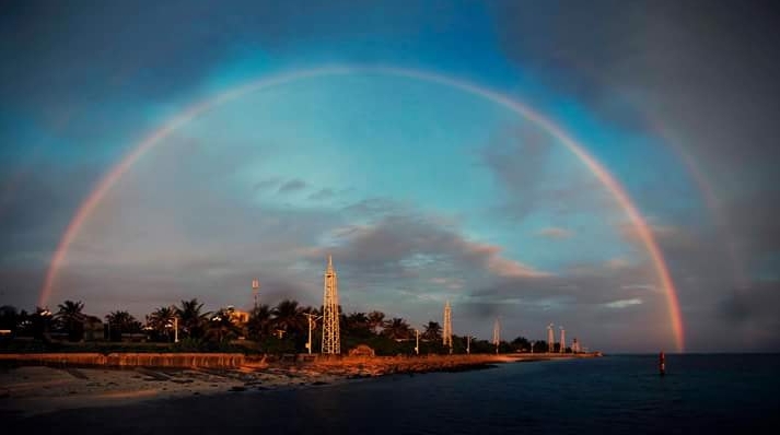 Romantic dawn on Spratly archipelago