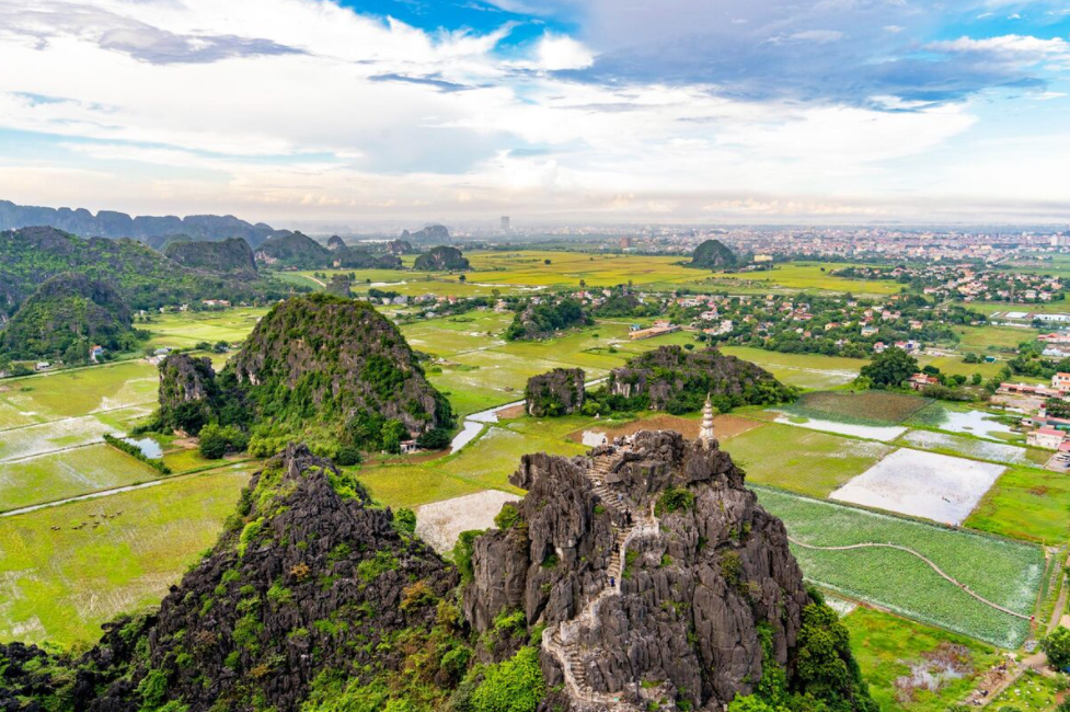 lively green trang an in autumn