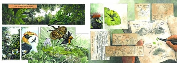 Pages from Saving Sorya: Chang and the Sun Bear. Illustrations by Jeet Zdung.
