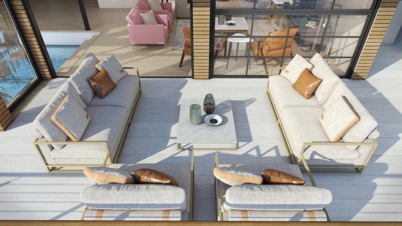 Each Neptune villa offers indoor and outdoor living rooms, kitchens, a rooftop terrace and a private swimming pool. Photo: Kempinski Hotels 