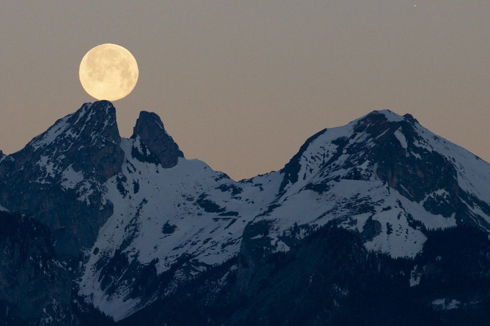 Wolf Moon - The First Full Moon of 2022 Shining Up The Sky