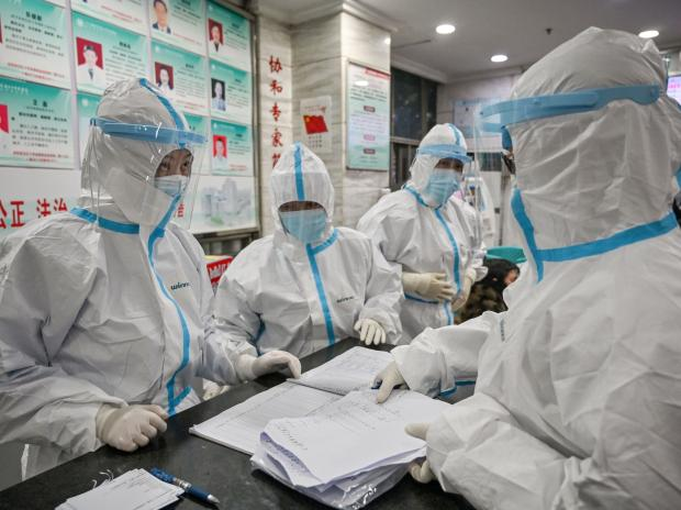 File photo: Medical staff at the Wuhan Red Cross Hospital in Wuhan, China