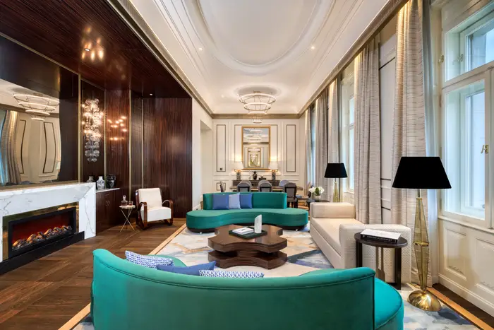 The Royal Suite living room. Matild Palace/The Luxury Collection