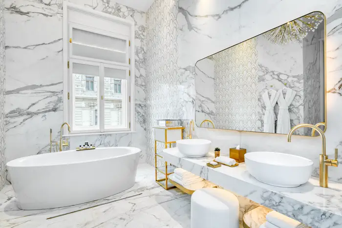 The Royal Suite bathroom. Matild Palace/The Luxury Collection