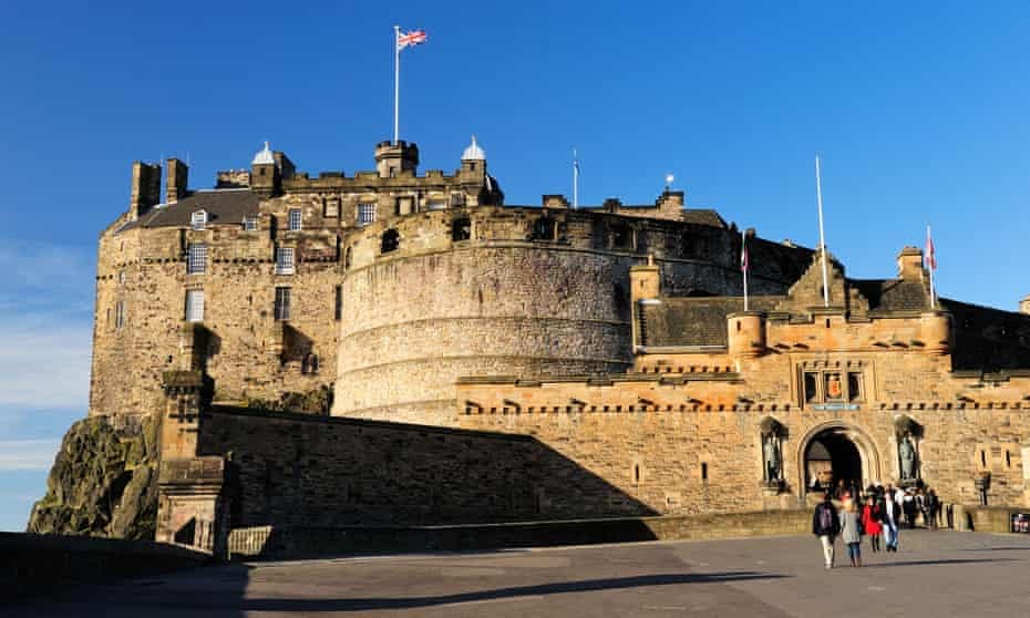 Edinburgh Castle. Protesters filmed their demonstration at the landmark on Facebook Live. In the video, a woman says the castle ‘belongs to the people’. Photograph: Angus McComiskey/Alamy Stock Photo