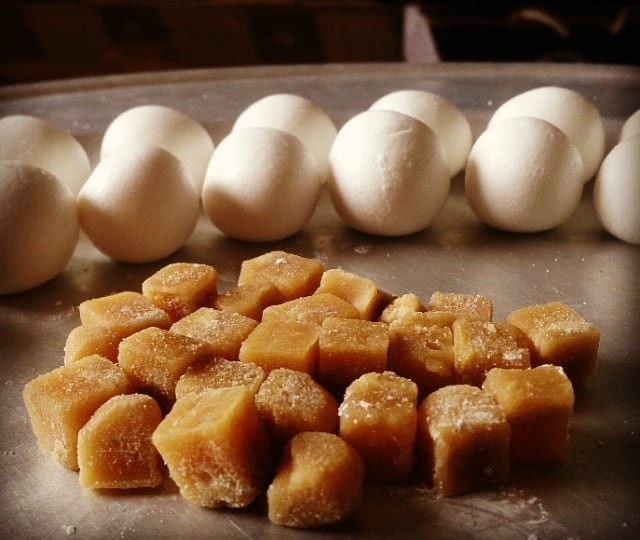 Emerging in making Cold Food Festival sweet dessert