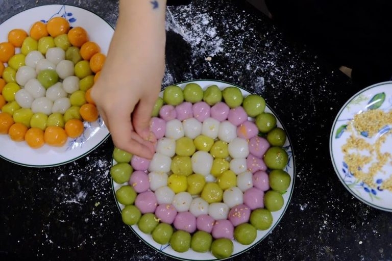 Emerging in making Cold Food Festival sweet dessert