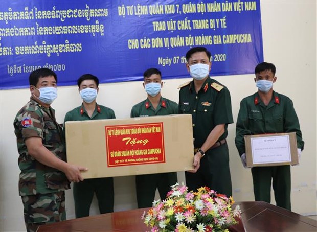 military region 7 presents covid 19 medical equipment to cambodian army