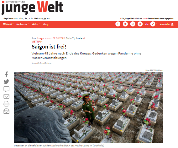 German Junge Welt daily hails Vietnam’s spirit of peace and national independence