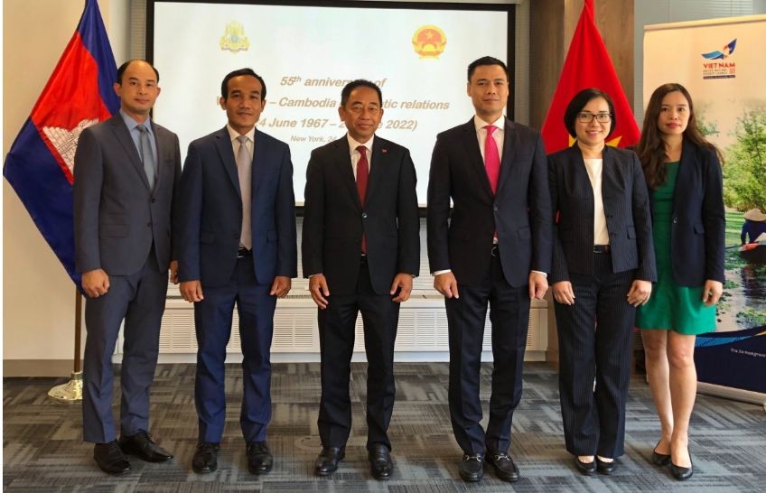 Permanent Delegations of Vietnam, Cambodia in New York Celebrate 55-Year Ties