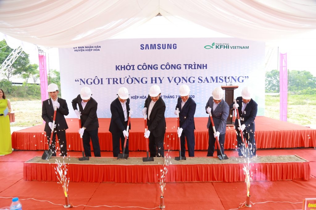 samsung hope school for poor students building in bac giang