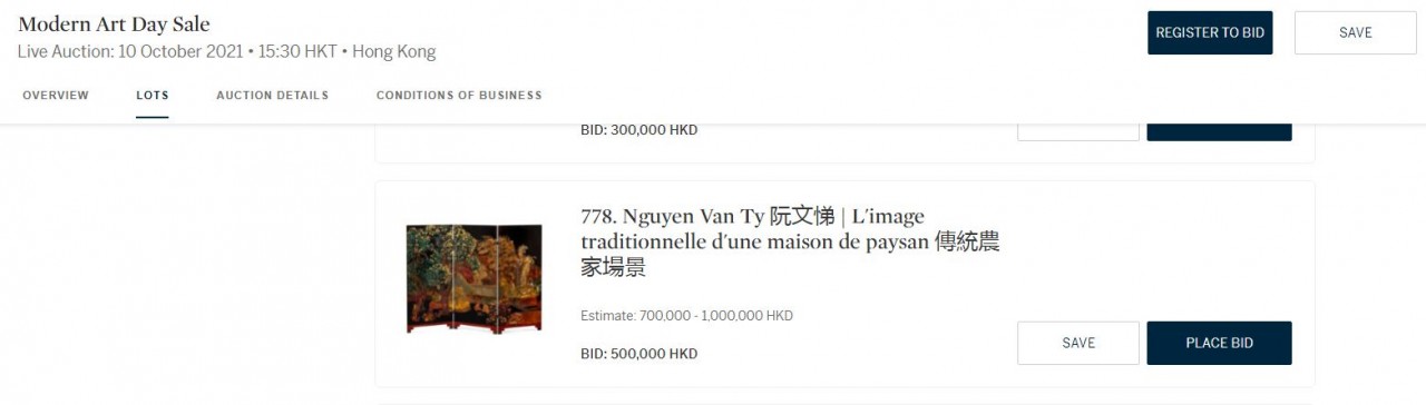 Family of late Vietnamese painter accuses Hong Kong auction house selling fake painting