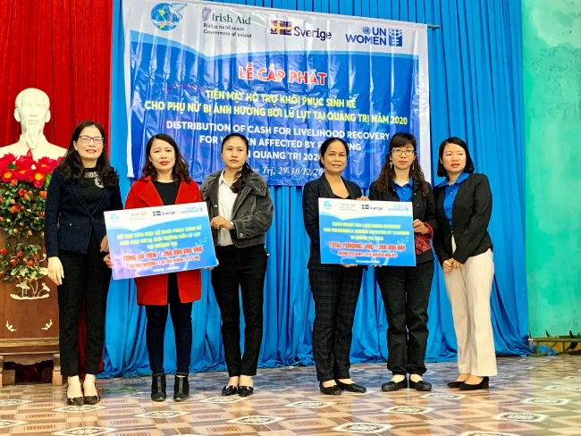 Thousands of dollars used to support disaster-hit women in central province