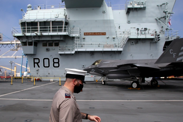 The British ships will not have a permanent base, a spokesperson at the British Embassy in Tokyo said when asked which ports the Royal Navy ships would operate from [File: Yiannis Kourtoglou/Reuters]