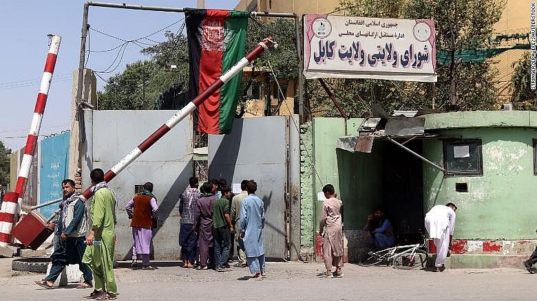 Afghans in Kabul rushing home after news broke the Taliban had reached the outskirts of the Afghan capital on Sunday.