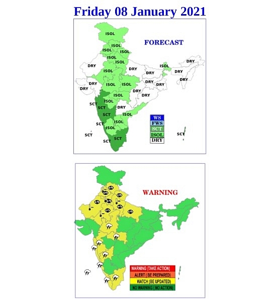 India weather forecast latest, January 8: Rain over plains of northwest India sets to reduce
