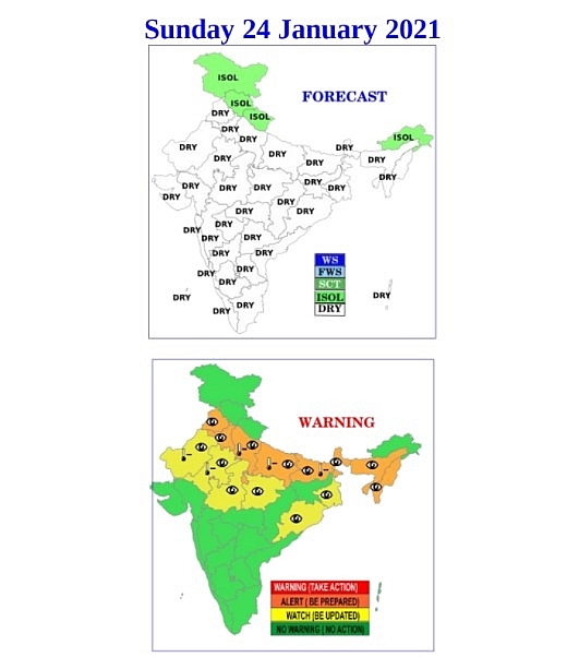 India daily weather forecast latest, january 24: states in northwest india back to chilly with severe cold wave conditions expected hit
