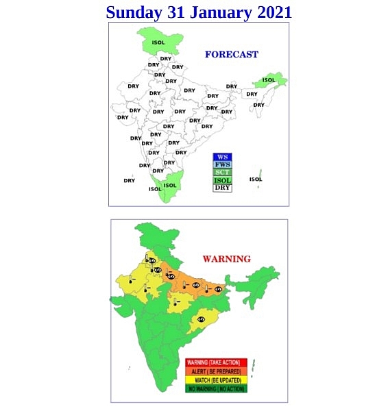 India daily weather forecast latest, January 31: Cold wave to persist parts of Northwestern India for days