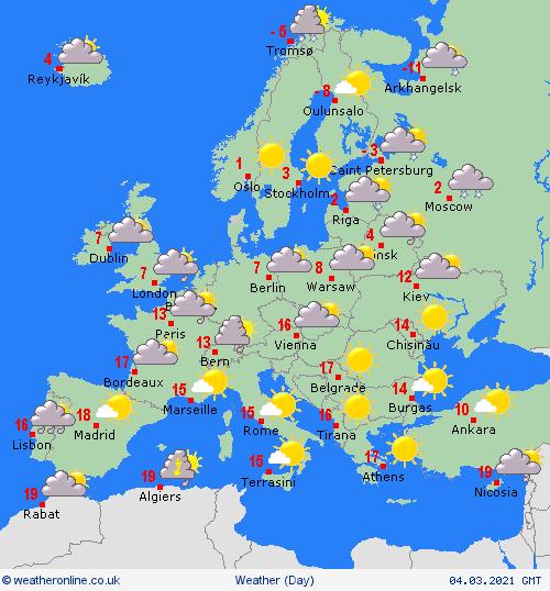 UK and Europe daily weather forecast latest, March 4: Colder, breezier weather with showery rain in the North spreading south across much of Britain