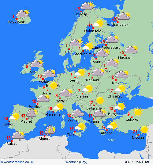 UK and europe daily weather forecast latest, march 8: cloudy with rain at times for some parts in the uk