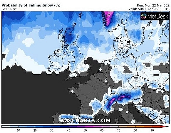 UK and Europe daily weather forecast latest, March 24: Cloudy in south of the UK with light rain or drizzle