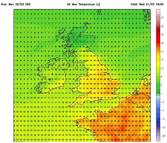 UK and europe daily weather forecast latest, march 31: a dry warm day with sunny spells across the uk