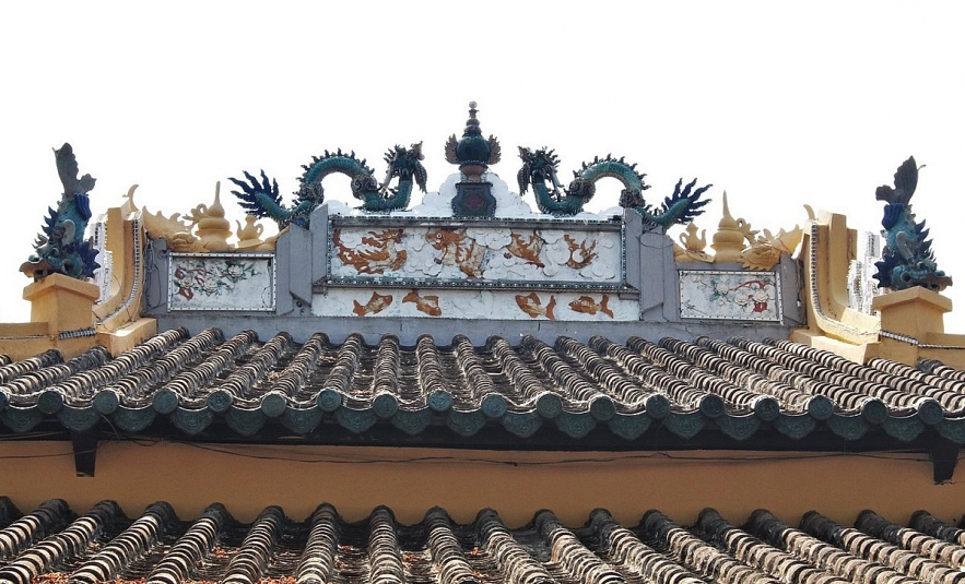 Admiring two century-old communal house in Mekong Delta