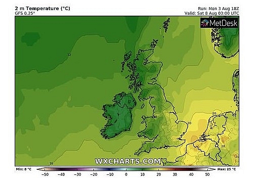 uk and europe weather forecast latest august 6
