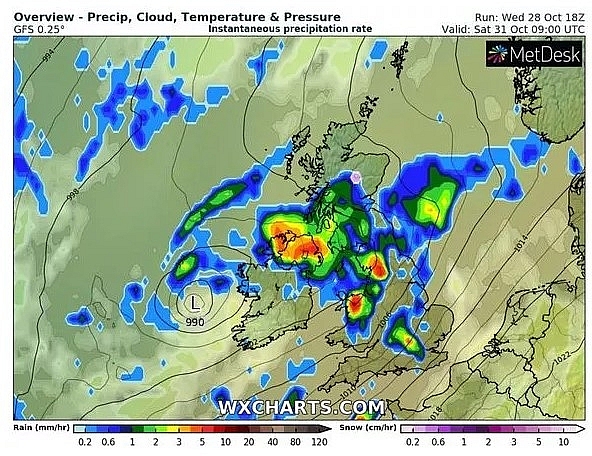 UK and Europe weather forecast latest, October 31: Cold temperatures with Atlantic storms set to hit Britain this weekend