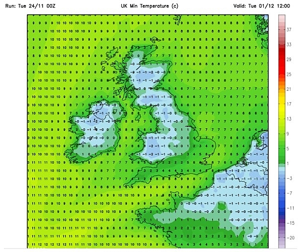 UK and europe weather forecast latest, november 26: britain braces for freezing temperatures with snow to cover