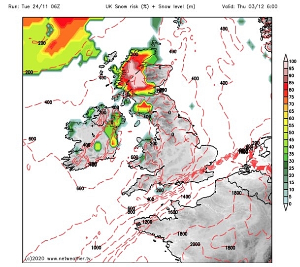 UK and europe weather forecast latest, november 26: britain braces for freezing temperatures with snow to cover
