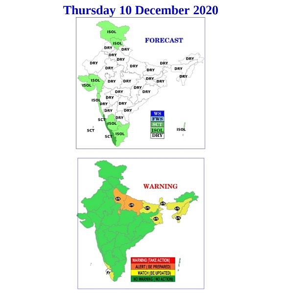 India weather forecast latest, December 10: Thunderstorms and lightning with hail expected in many parts