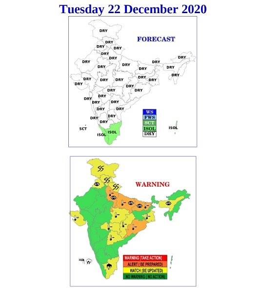 India weather forecast latest, December 22: Northwest areas set to bear relief from extremely cold conditions