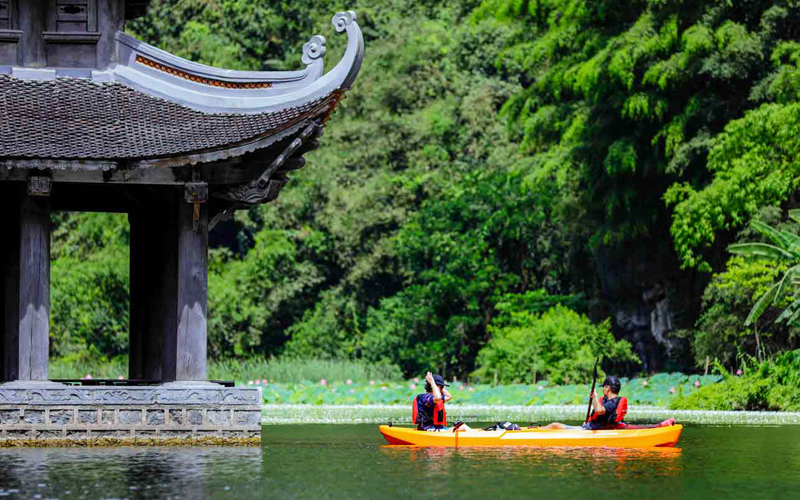 Kayaking on one of Vietnam's most picturesque landscape river