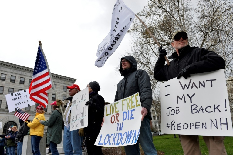 Hundreds of American protests against coronavirus lockdowns amid the pandemic