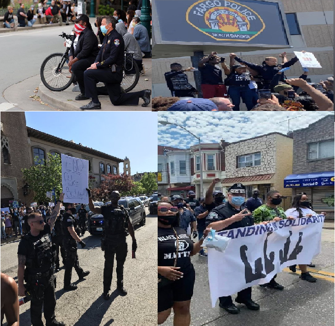 George Floyd death: US Policemen kneel to apologise; stand in solidarity with protesters