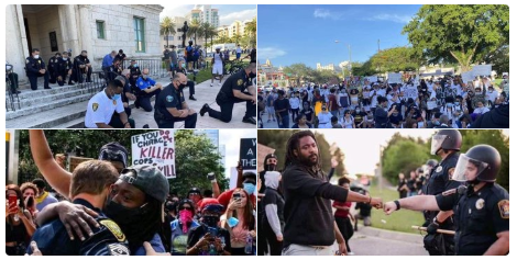 George Floyd death: US Policemen kneel to apologise; stand in solidarity with protesters