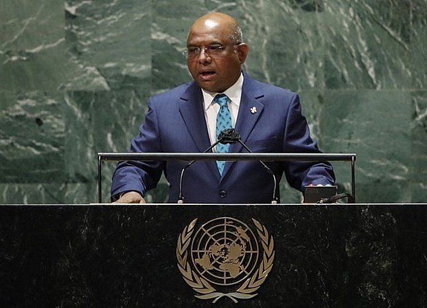 President of UNGA 76 Abdulla Shahid. (Photo: AFP)