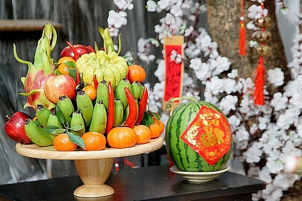 A five-fruit tray. Photo: VNA