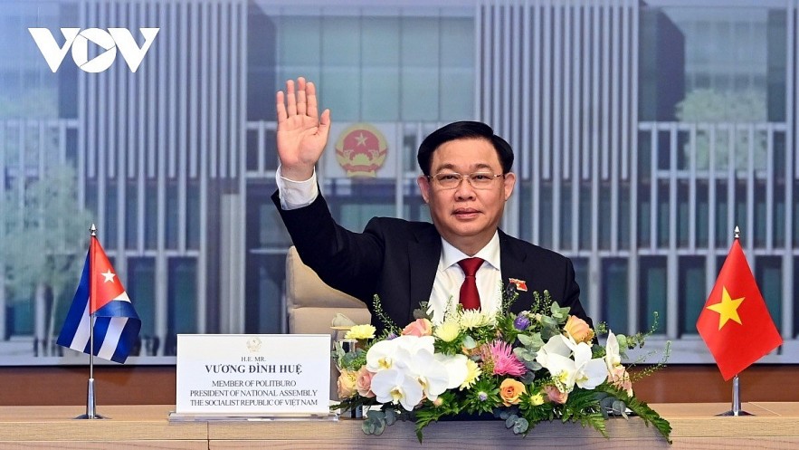 NA Chairman Vuong Dinh Hue affirms that Vietnam attaches great importance to and will continue to closely coordinate with Cuba. Photo: VOV