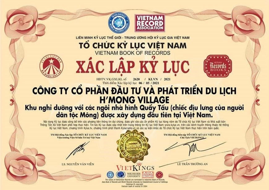 Resort’ sling-shaped houses of H'mong ethnic group set Vietnamese record, with video