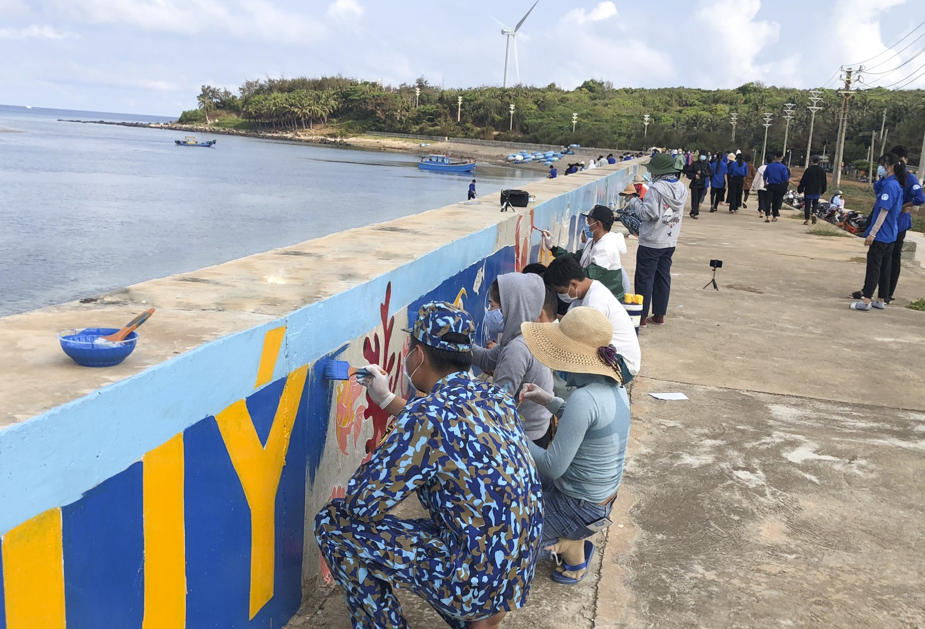 Life of soldiers and people on island