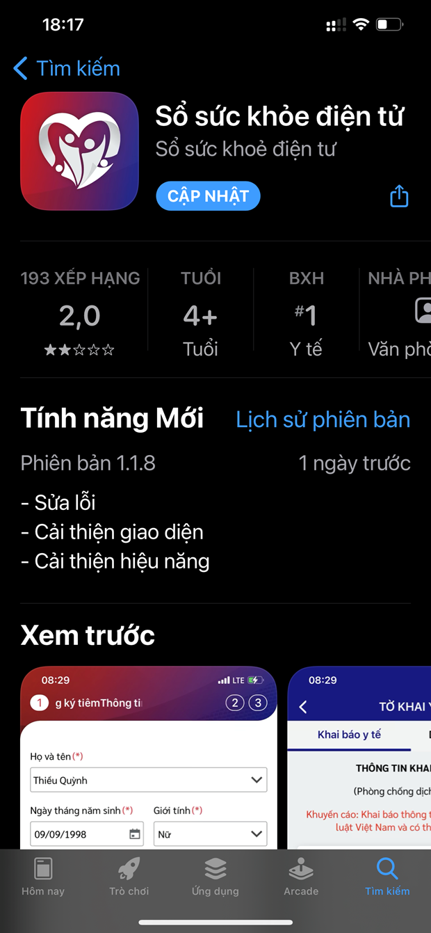 Viettel-developed e-health record application is available for download. Photo: VNA