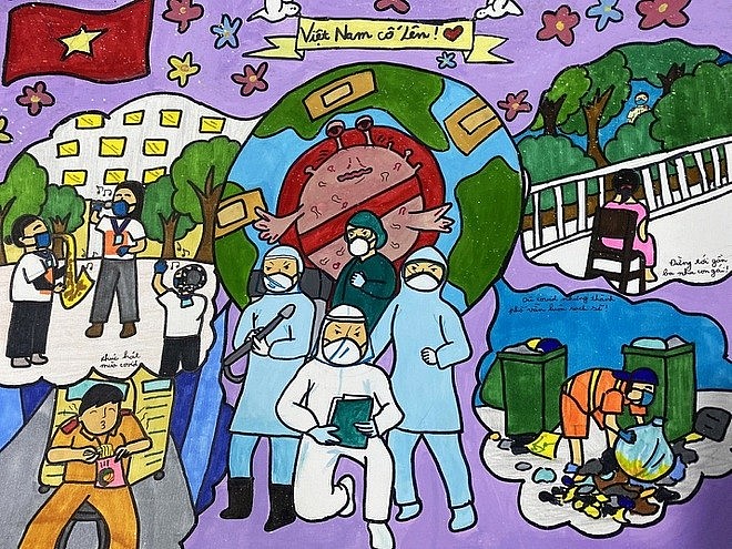 11-Year-old Girl Draws Pictures of 'White Blouse' Soldiers Fighting Against Covid-19