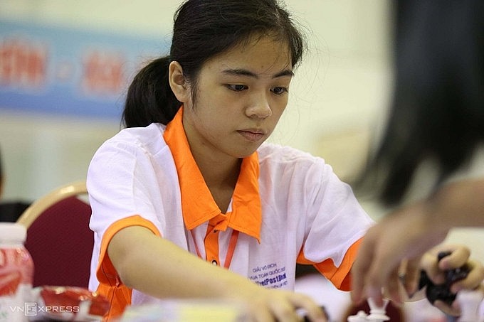 Nguyen Hong Nhung, the champion of FIDE Online Rapid World Cup & Cadets. Photo: VnExpress